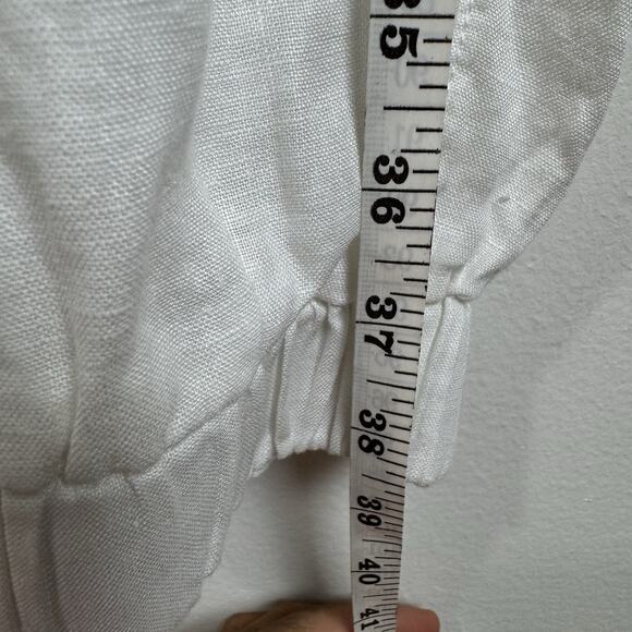 MAGASCHONI Women’s 100% Linen Cargo Jogger Pants Size Large Drawstring Pockets - Picture 6 of 9